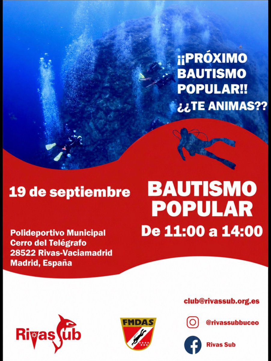 CHAMSDESAN's tweet photo. Próximo Bautismo Popular en #rivasvaciamadrid #rivassub #buceo https://t.co/IxvcJO3MSe