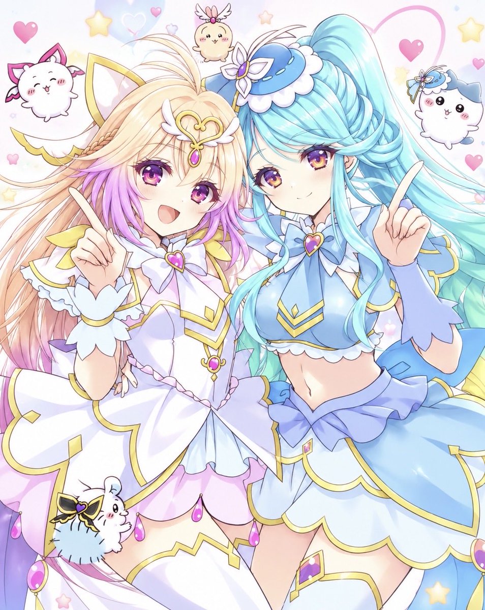 KAZUEYAMAMOTO's tweet photo. おはようございます。
ちいかわたちとるるかちゃんとくれあちゃん描きました。

#ちいかわファンアート
#たんプリ
#precure https://t.co/eEcOYVUeGd