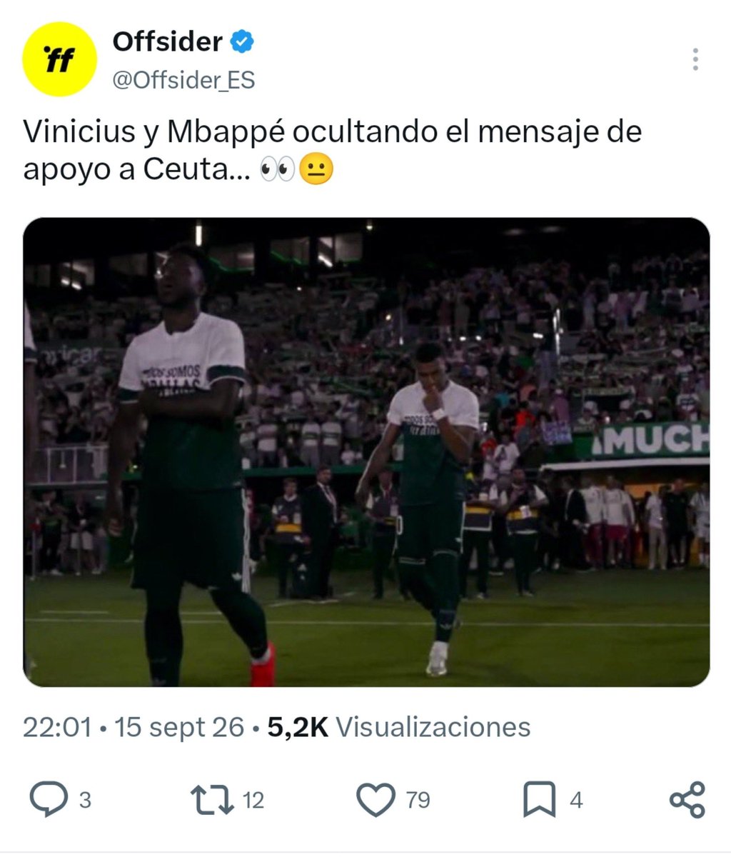 JLAndaL_'s tweet photo. Apoyar a Ceuta va de tener empatía con las personas, más allá de Nacionalidades y Paises. Más personas como Abde y menos Vinicius y Mbappé.
#Betis #Abde #Ceuta #RealMadrid #España #Horizonte https://t.co/KXOdKV8OvC