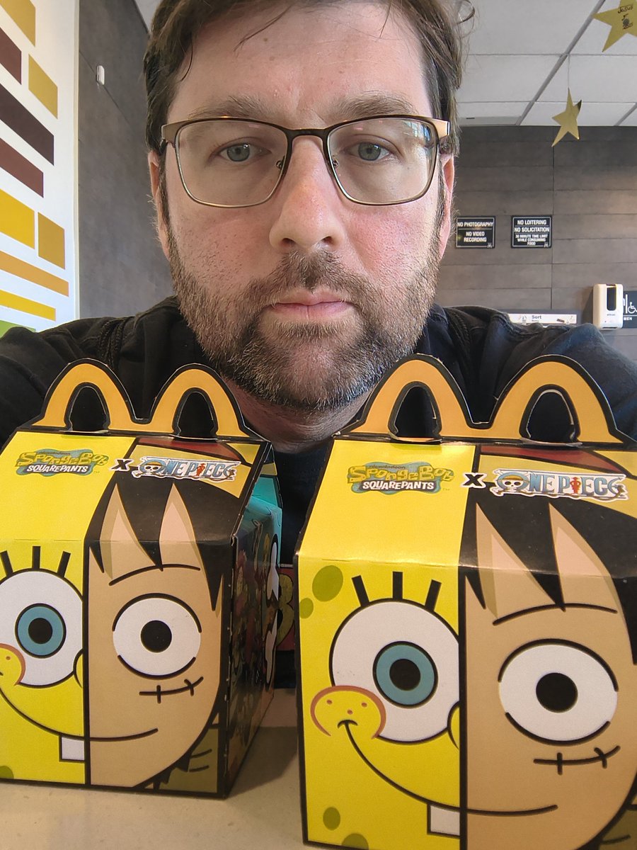tonywaldmanVO's tweet photo. I'm a 43 year old man, and this is the first time in my life I have gotten 2 Happy meals for myself #ONEPIECE #spongebob #mcdonalds #voiceactor https://t.co/1DO6DKKRBZ