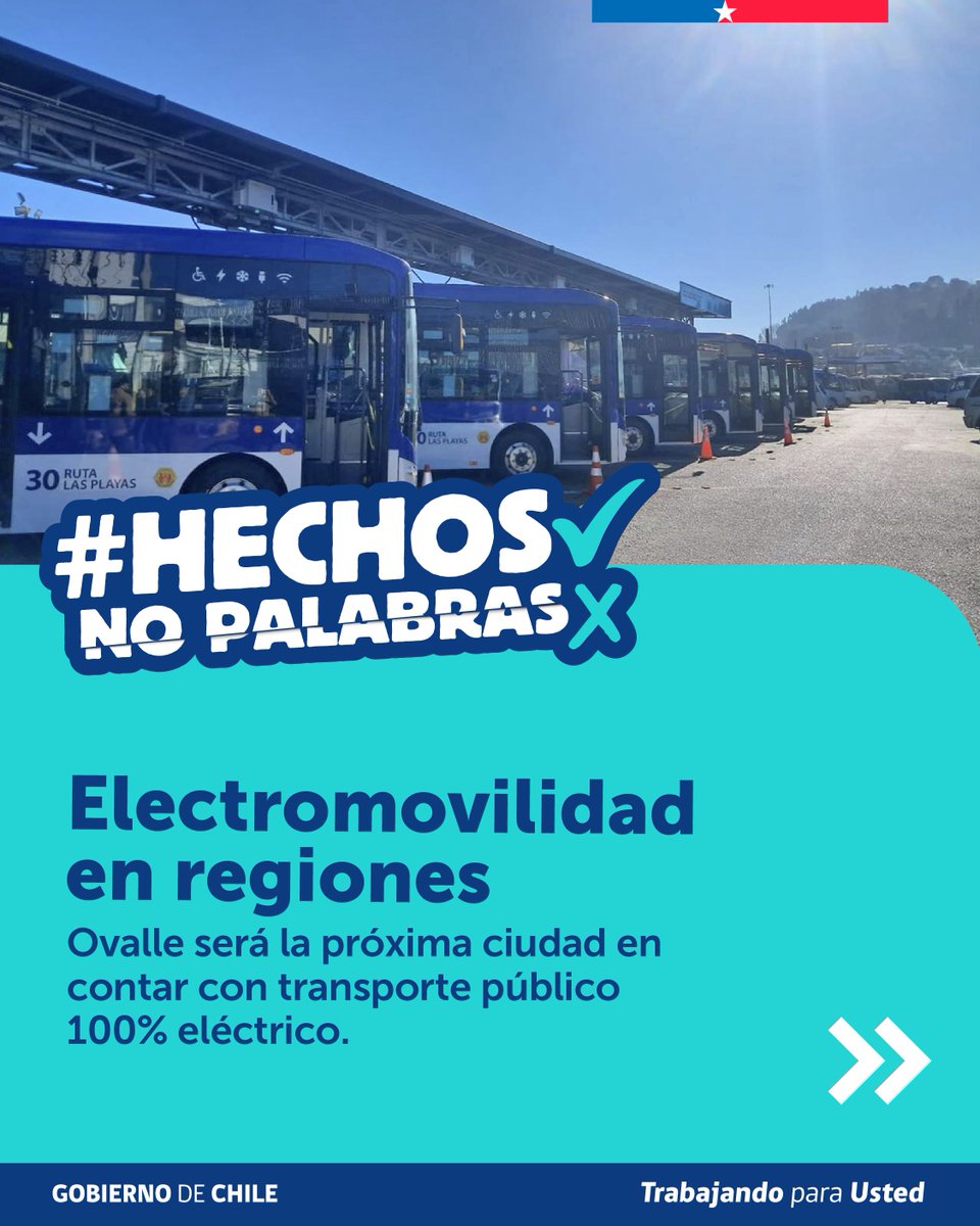Subtrans's tweet photo. 🚌 Electromovilidad: Ovalle se sumará al transporte público 100% eléctrico.
🛑 Seguridad Vial: Campaña "Tomé buenas decisiones" para prevenir siniestros estas Fiestas Patrias.
✈️ Conectividad Aérea: Extensión horaria en aeropuertos de La Serena y La Araucanía. https://t.co/cWi7bXsXBt