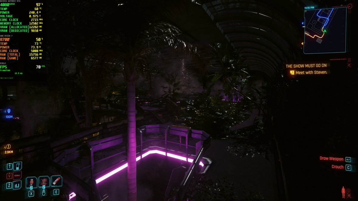funnkyhd's tweet photo. @Sebasti66855537 @mpr_reviews Here is a CP77 comparison on a 4080S in Organitopia (demanding area - other areas will run better): https://t.co/TzVlpxVtxe