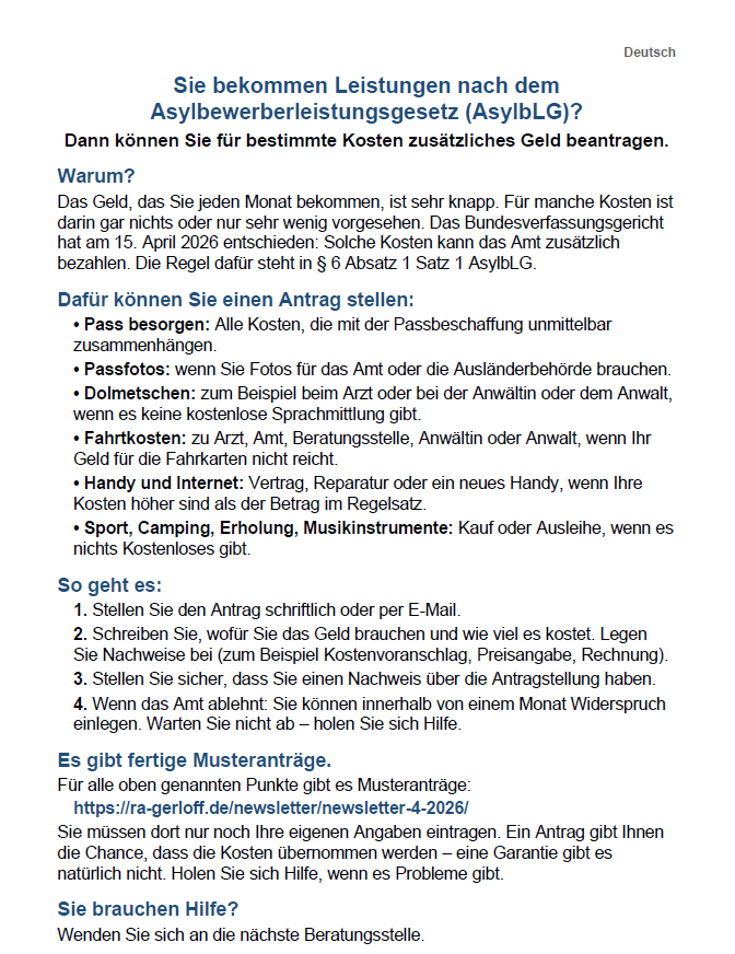 1DavoodHosseini's tweet photo. Ein Lehrstück über die deutsche Asylindustrie: Anwälte und NGO-Netzwerke zeigen Asylbewerbern systematisch, wie sie das Maximum an Staatsgeld rausholen können.

Solche Schreiben werden mehrsprachig aufbereitet und über geförderte Strukturen verteilt. https://t.co/HDLwe6lFwD