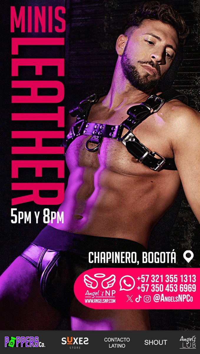 AngelsNPCo's tweet photo. ☆  MIÉRCOLES DE ARNESES ☆
😇 #MINIORGIAS #LEATHER 🔗⛓️ 😇
⏰ 5-8 y 8-11pm
•••••••••••••••

🏰 Cr. 13 No. 64 - 55 Chapinero. 

FREE ENTRANCE antes de 6pm y luego 2x1: para chicos con arnés o máscara en cuero.

🌐 https://t.co/DpaSeZZXYL
📱 +573504536969 https://t.co/LBprvCMr05