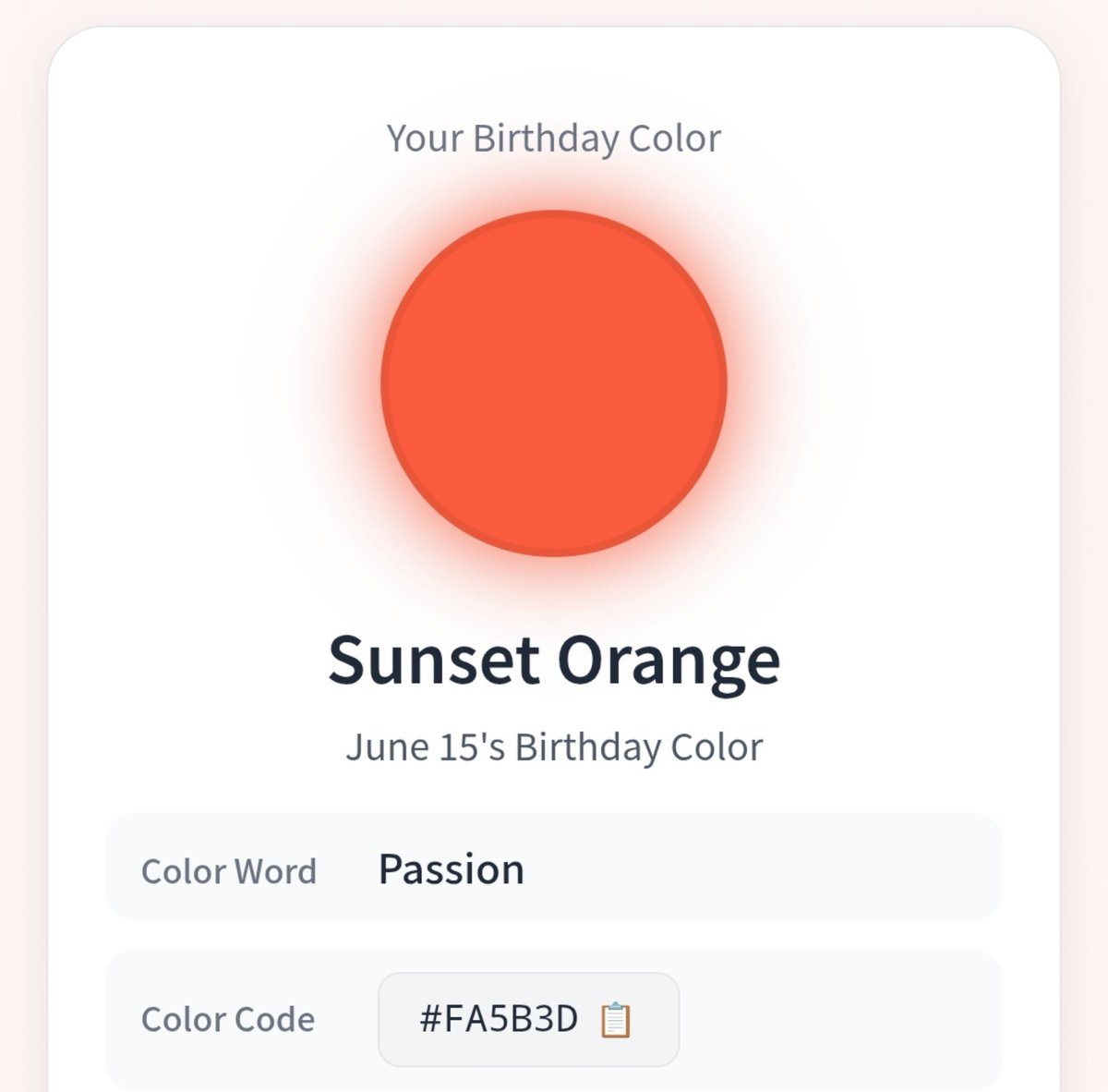 cirog0d's tweet photo. My birthday color is "Sunset Orange"! The color word is "Passion". https://t.co/QucqJrEt7b https://t.co/26AWc4oLni