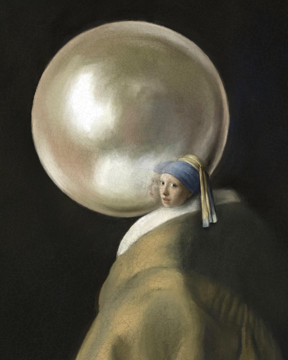 artstitle's tweet photo. オラフ・ファラフェル
（Olaf Falafel、1976/1977-）
『少女の耳飾りの真珠』
（The Pearl With The Girl Earring） https://t.co/sAwGDmQAeC