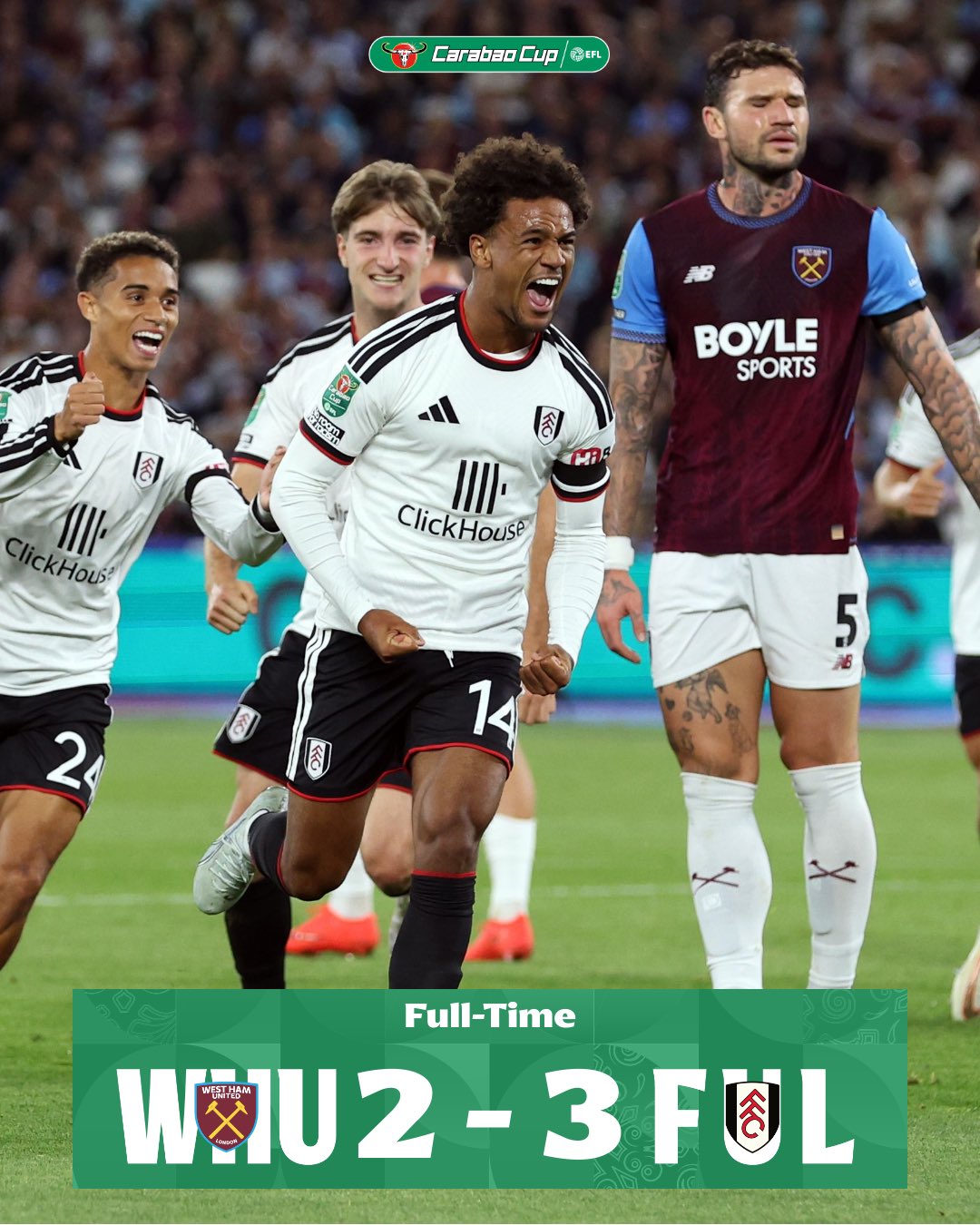 West Ham 2-3 Fulham | EFL Cup