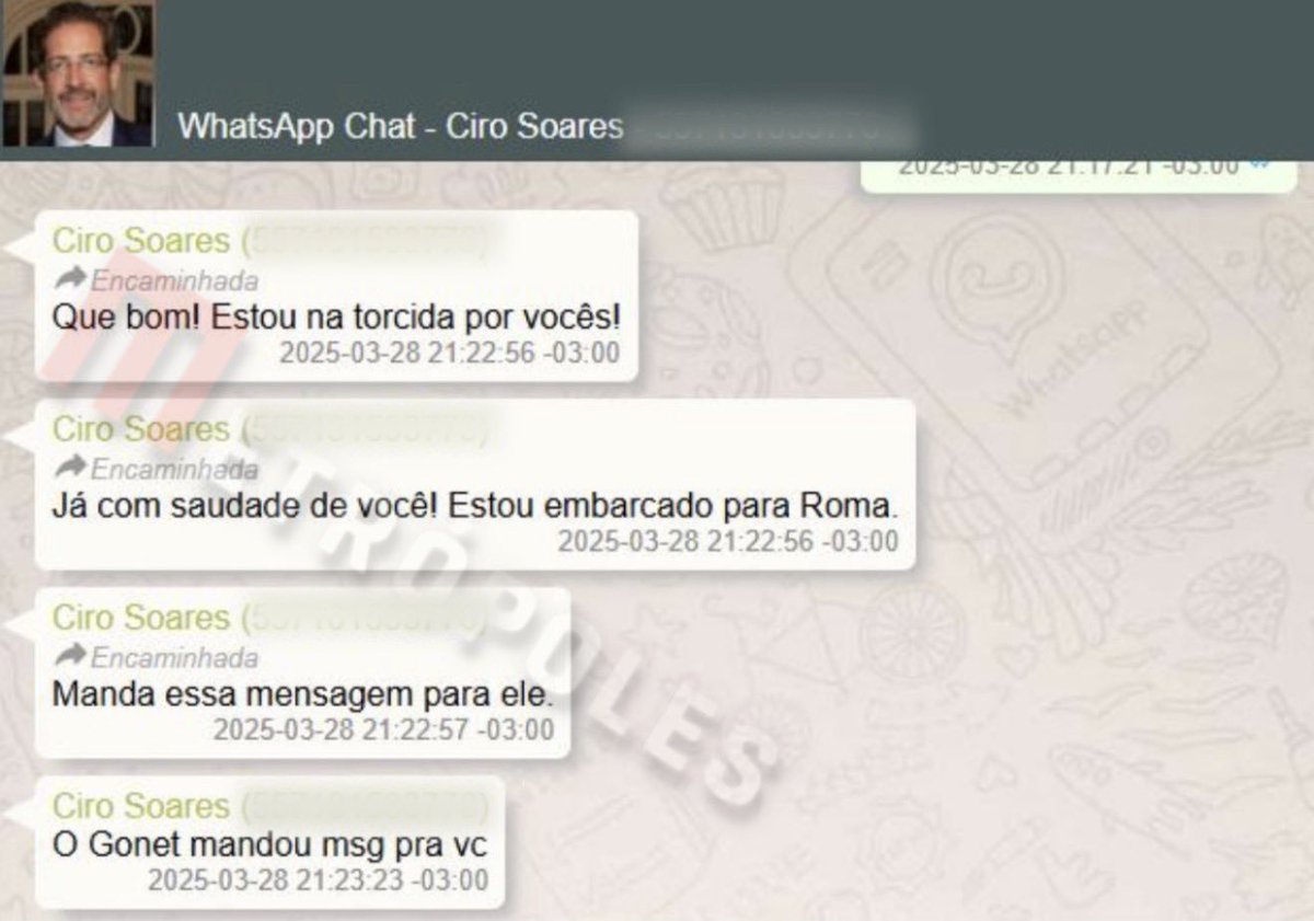 taoquei1's tweet photo. Paulo Gonet falando que nao tem nenhuma relacao com o Vorcaro.
Gonet nas mensagens a Vorcaro:
JA COM SAUDADES DE VOCÊ! 
ESTOU NA TORCIDA POR VOCÊS! https://t.co/LoSCY3jL7w