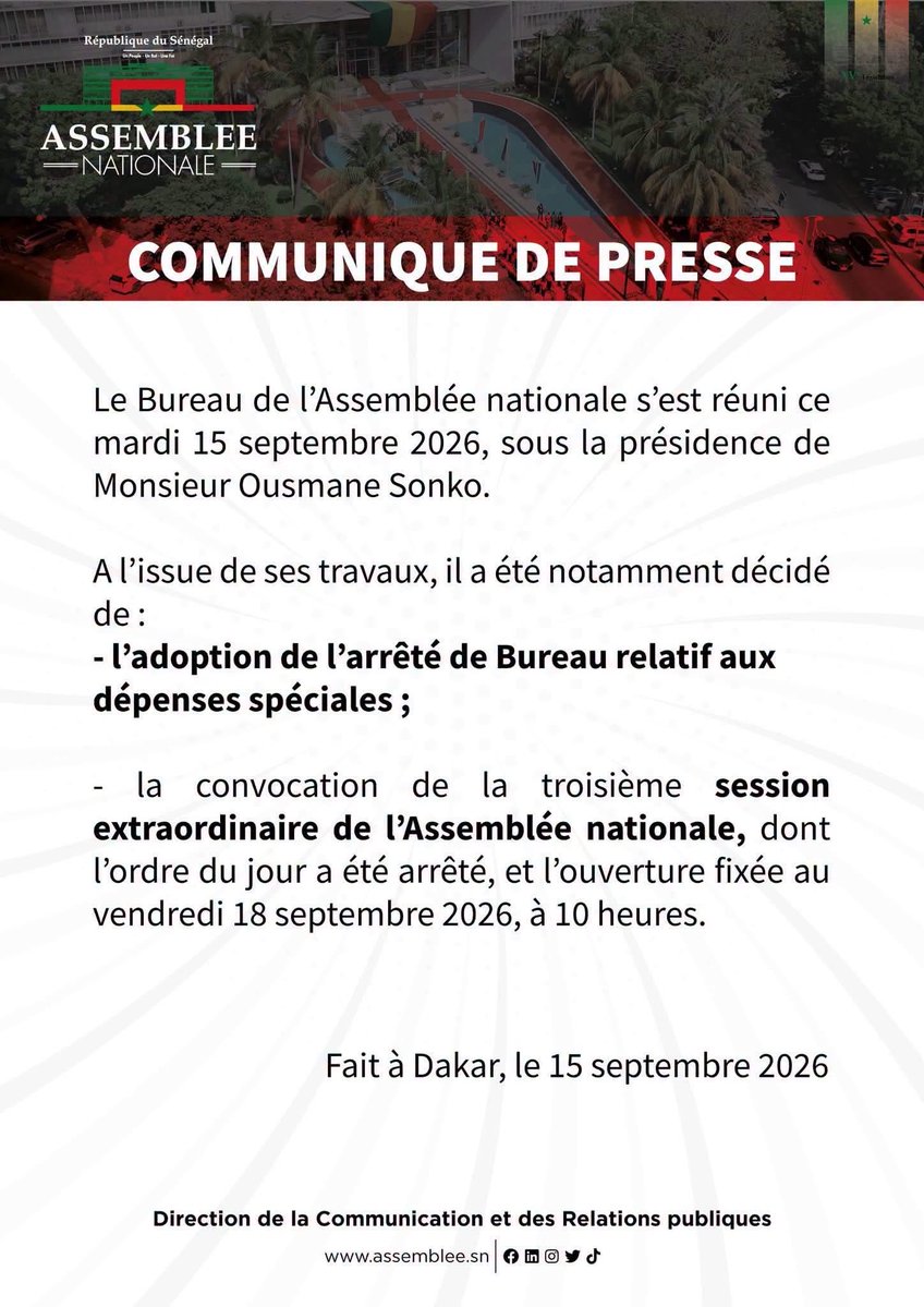 BabacarrBa's tweet photo. J’invite solennellement l’Assemblée nationale à publier, l’arrêté de Bureau relatif aux dépenses spéciales, ainsi que le règlement administratif et le règlement financier. Ces textes constituent des instruments essentiels de transparence parlementaire. Les documents afférents au fonctionnement du budget de l’Assemblée nationale ne doivent plus demeurer dans la clandestinité. @PR_Diomaye @SonkoOfficiel @alaminoulo