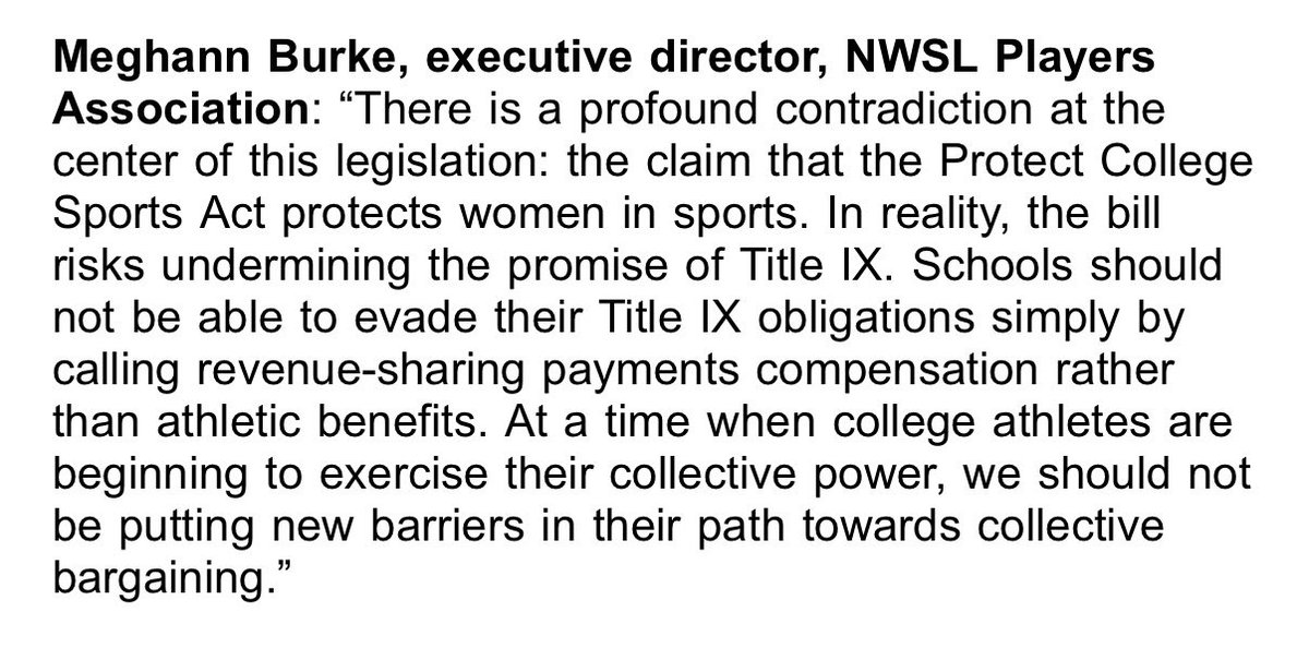 laurenm's tweet photo. Why the Protect College Sports Act undermines the promise of Title IX, from @meghannburke: https://t.co/M7vjkNG2XO