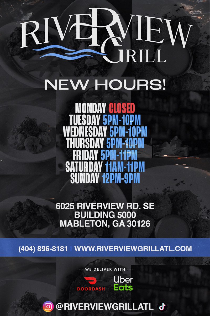 DJSCREAM's tweet photo. Pull up on us at Riverview Grill this week! Great Food! Great Vibes! Great Cocktails!

6025 Riverview Rd
Mableton GA 30126 

Book on @resy ‼️ https://t.co/7JNW6B3XHt