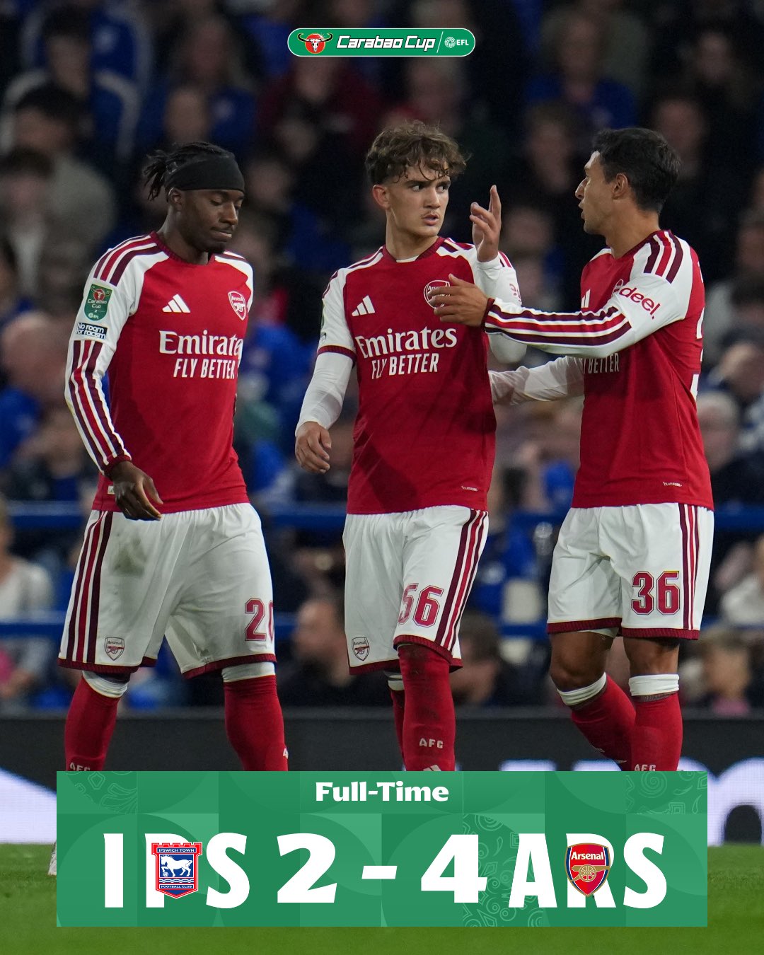 Ipswich 2-4 Arsenal | EFL Cup