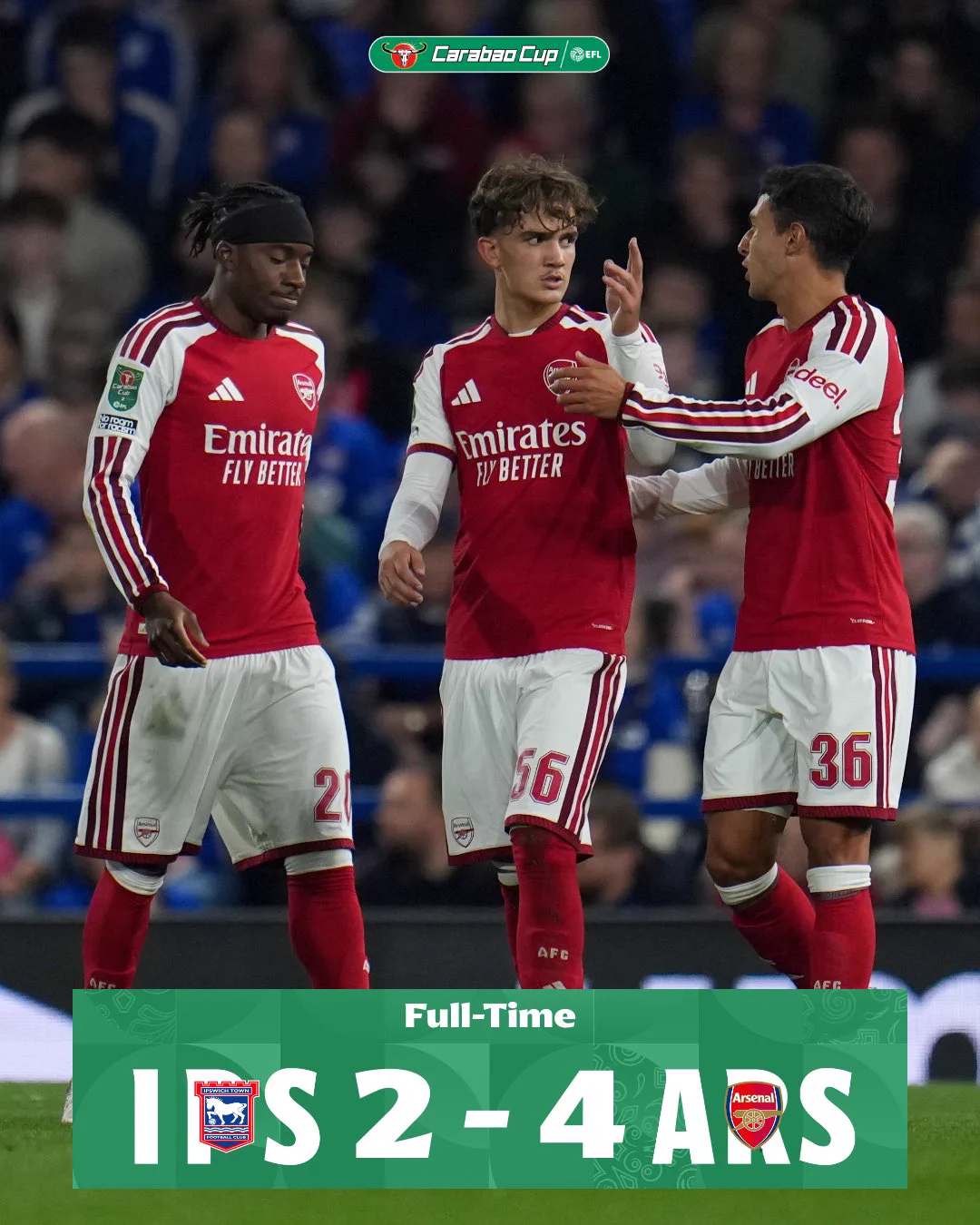 Ipswich 2-4 Arsenal | EFL Cup