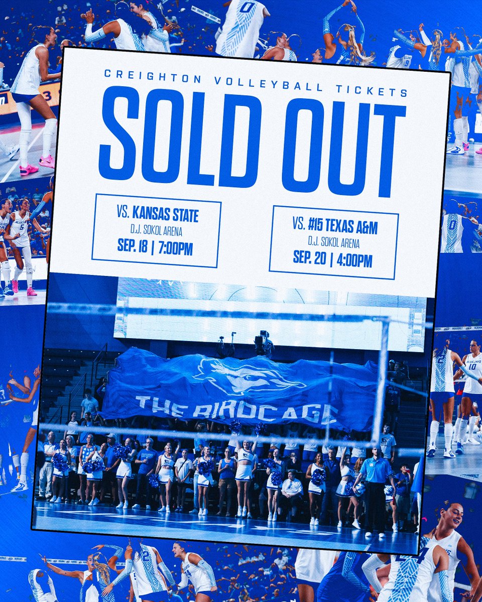 CreightonVB's tweet photo. Playing in front of two SOLD OUT crowds this weekend at home! 

#GoJays https://t.co/ICTSdqCkY4