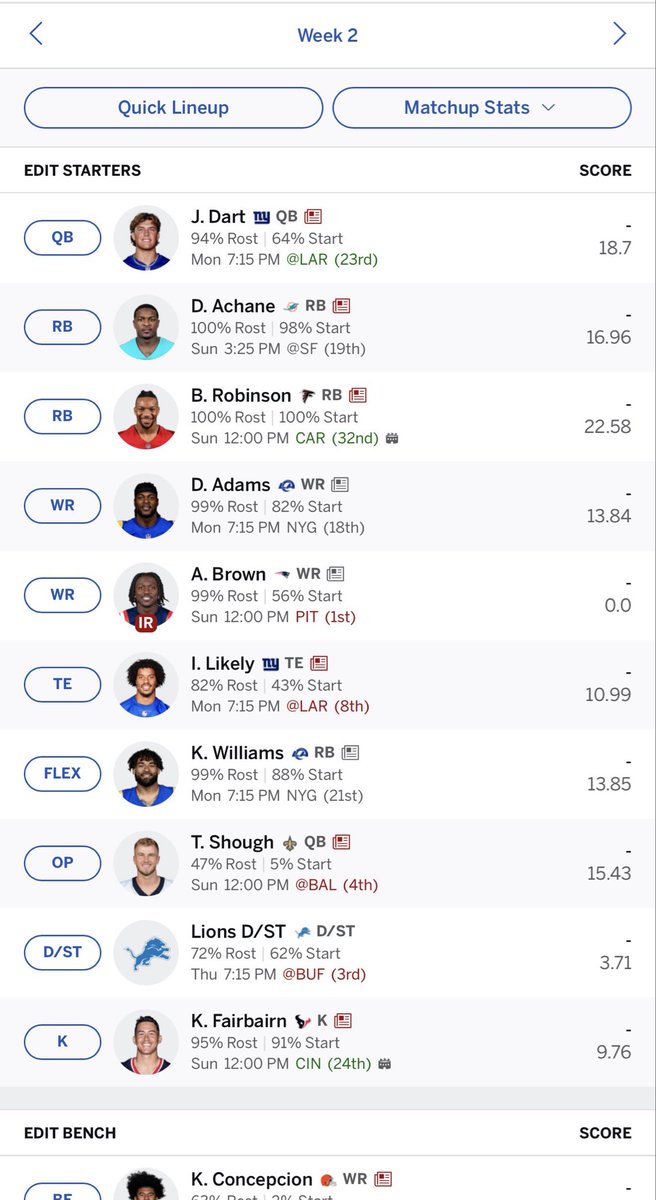 TsochBets's tweet photo. @PPRFantasyTips 10 man superflex league with some guys at work. https://t.co/lnFxTvOMDV