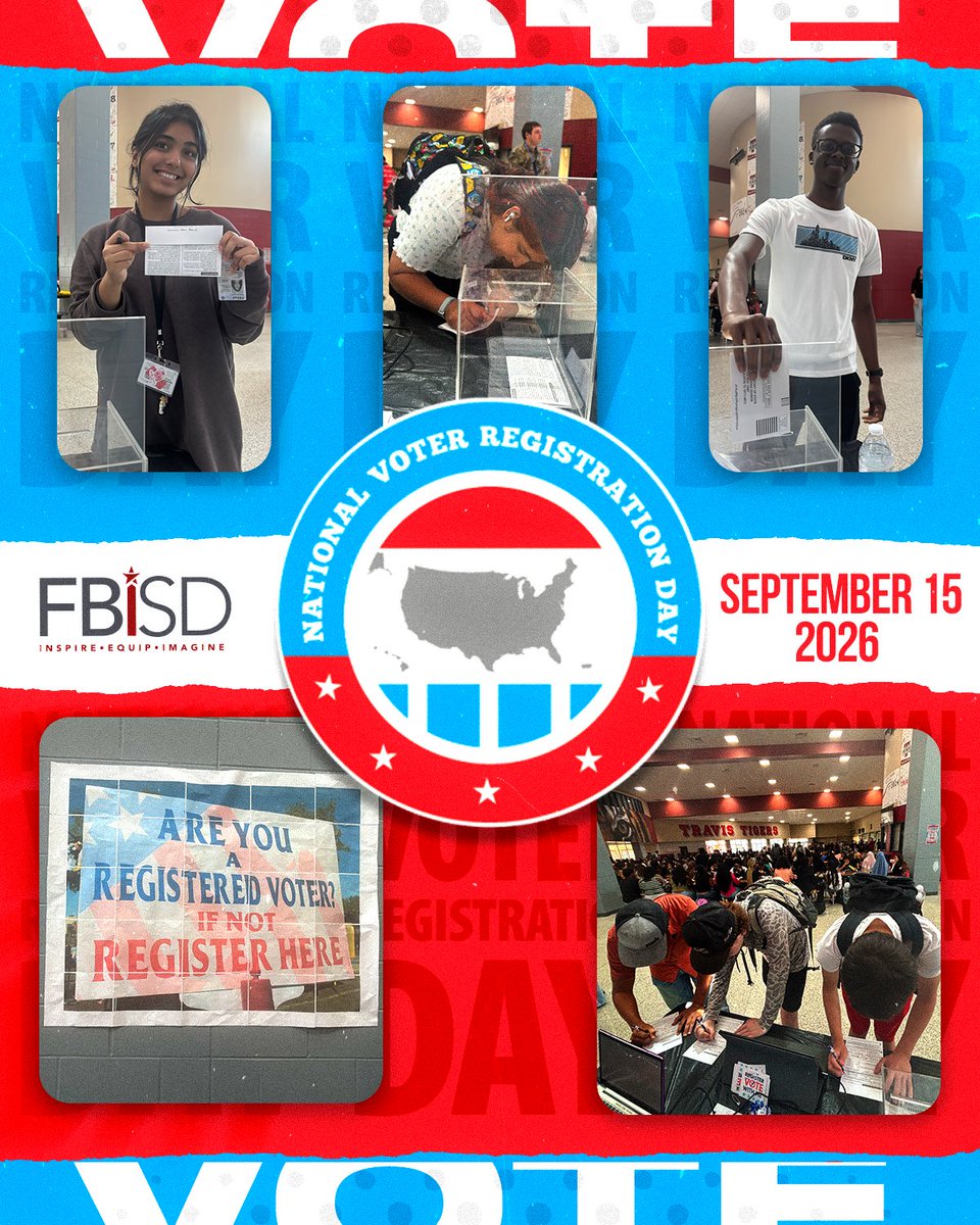 FortBendISD's tweet photo. .@THS_Tigers hosts its annual National Voter Registration Day drive with the help of Mr. Bassett and @TheTHSBSU.  #NationalVoterRegistrationDay https://t.co/llnBGfWXXq