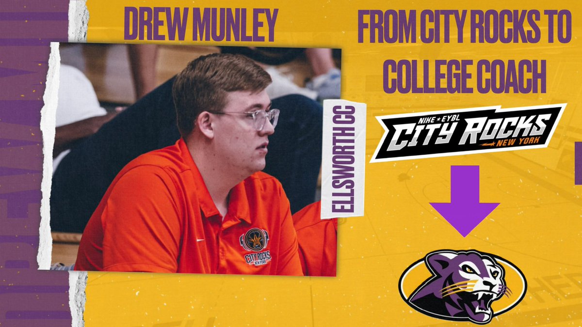 TheCityRocks's tweet photo. From City Rocks, to @MbbEllsworth 👀 Shoutout to our own @Drew_Munley14 on his first college coaching job #CRFam 🟠 https://t.co/8LFwobrR5V