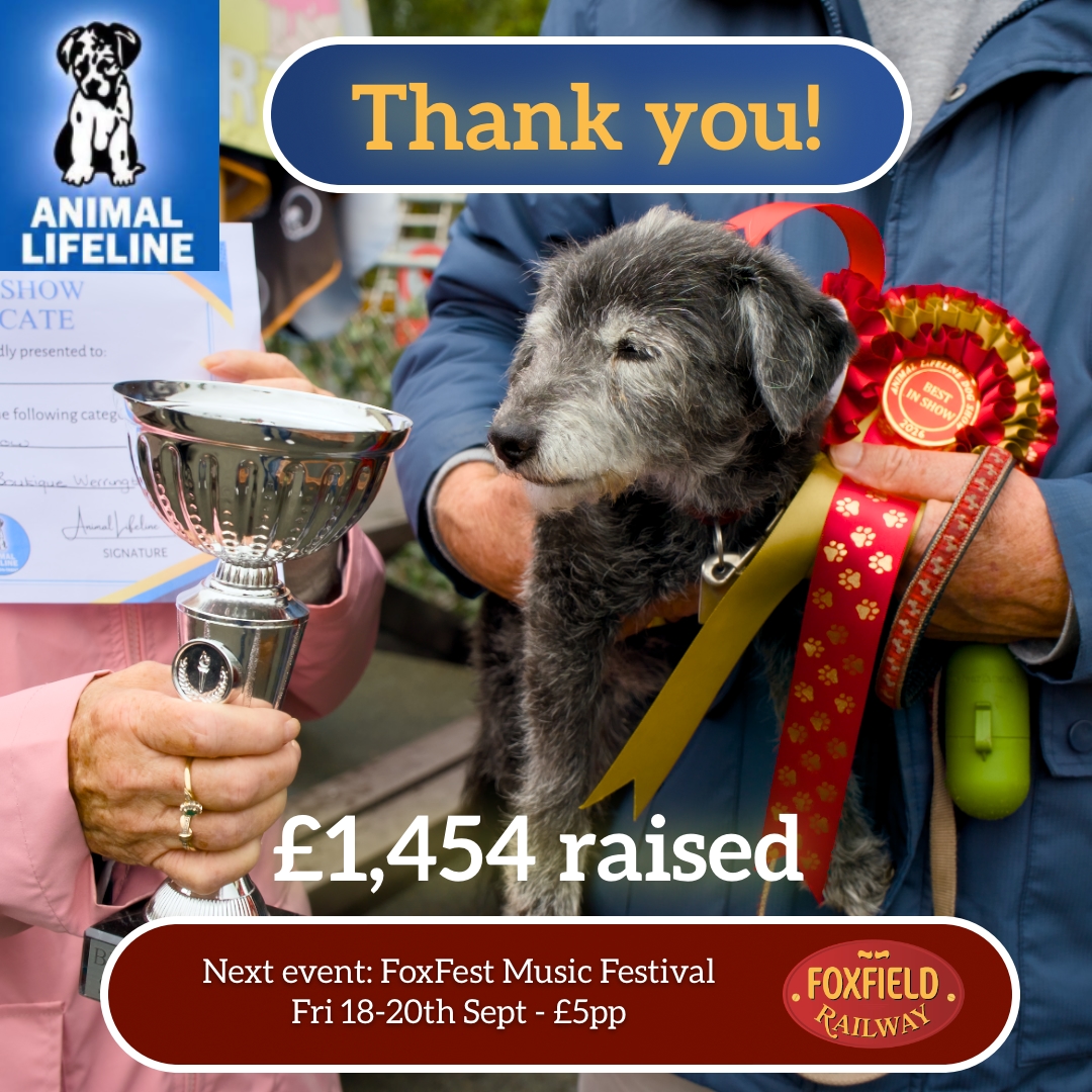 FoxfieldLRS's tweet photo. A big thank you to all who supported the Animal Lifeline Autumn Fayre at the weekend - including the Fun Dog Show, with Best in Show winner Sox (he just melts our hearts) and a Fursuit Cosplay Contest won by Timber and Tracker.  All proceeds support this local charity's work 🐶 https://t.co/7MeB7kPqvy