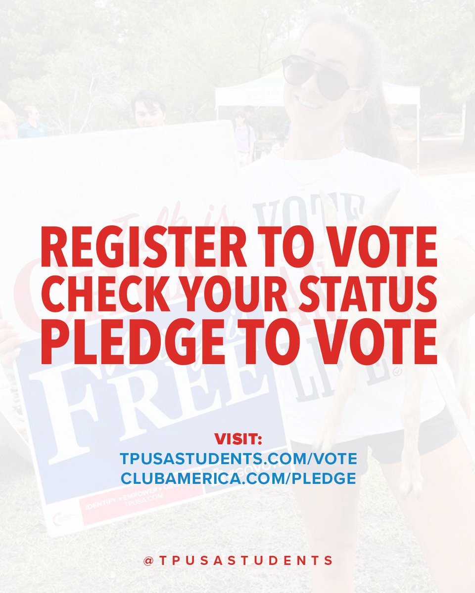 tpusastudents's tweet photo. HAPPY NATIONAL VOTER REGISTRATION DAY 🤩🇺🇸

Are you registered to vote? Check your status at https://t.co/vb65BJCqhj 

Not 18 yet? Pledge to vote at https://t.co/njIy7NuaYa https://t.co/KV9Wixp3hc