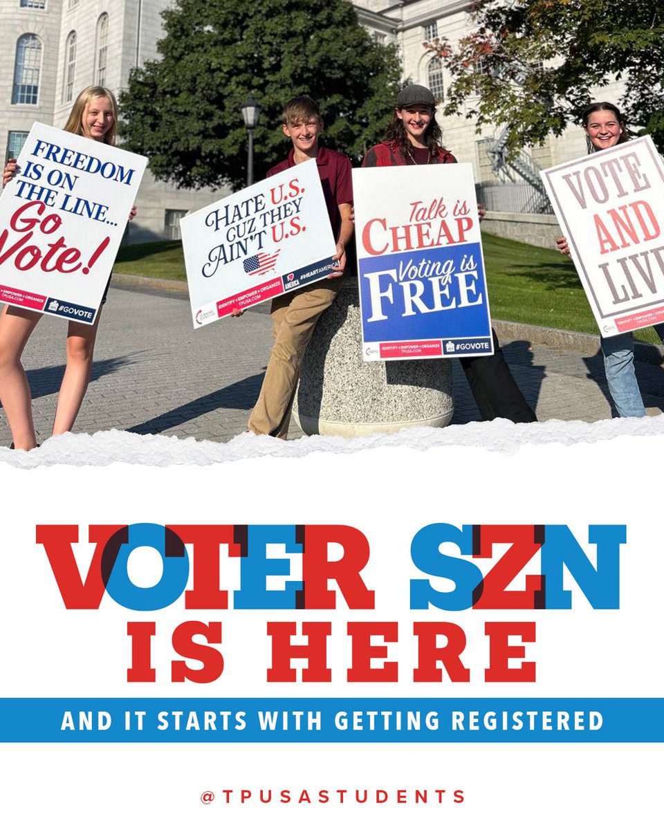 tpusastudents's tweet photo. HAPPY NATIONAL VOTER REGISTRATION DAY 🤩🇺🇸

Are you registered to vote? Check your status at https://t.co/vb65BJCqhj 

Not 18 yet? Pledge to vote at https://t.co/njIy7NuaYa https://t.co/KV9Wixp3hc