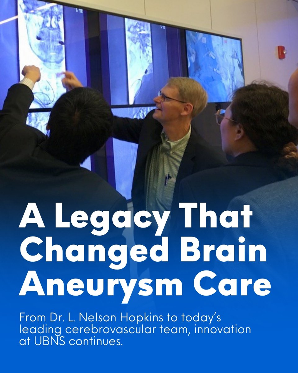 UB_Neurosurgery's tweet photo. UBNS has advanced how cerebrovascular conditions like #aneurysm are treated. L. Nelson Hopkins, MD, pioneered #endovascular #neurosurgery, making Buffalo a leader in #cerebrovascular care. #BrainAneurysmAwarenessMonth honors the field's past &amp; future.

 https://t.co/5q1G5CgitH https://t.co/7Cw67yeom7