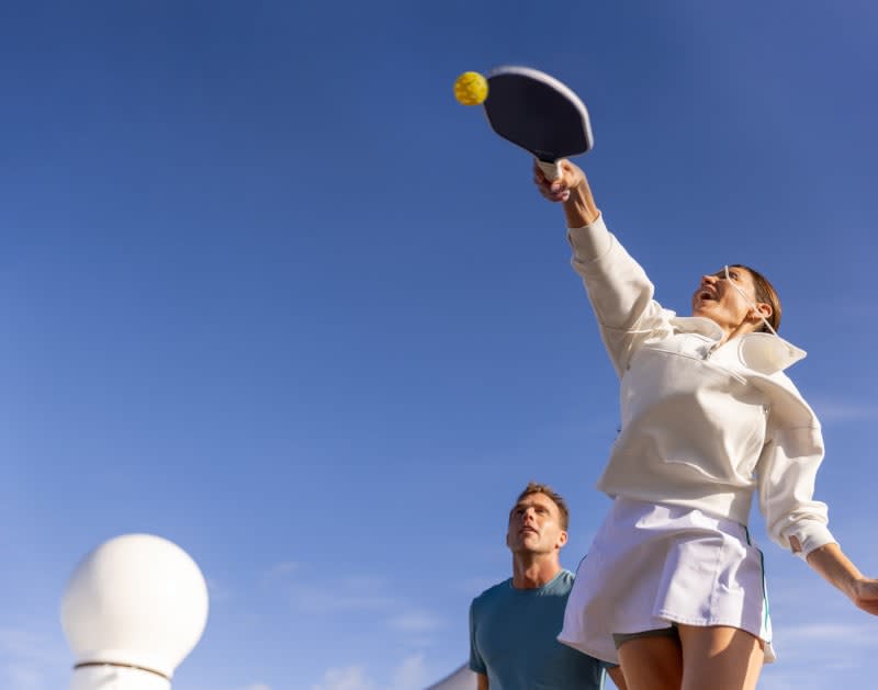 RolandaNelson10's tweet photo. Game on, sea views included. 🏓☀️  
Pickleball aboard Celebrity Ascent brings friendly competition, fresh air, and a whole new way to stay active at sea.  
✉️ Contact me today to book your Celebrity Cruises getaway.

#TravelwithRolanda https://t.co/lrRgel8Mea