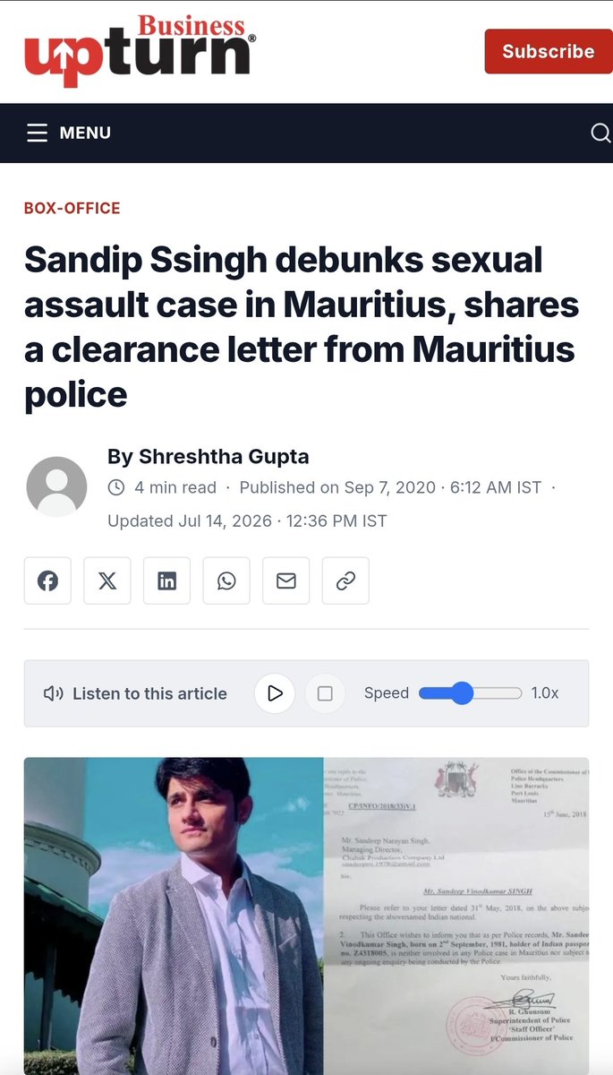 uk_bluesky's tweet photo. Is it not strange that Sandeep Singh's name is missing from the list in Mr Salian's FIR with @CBIHeadquarters ?

You know. That SS who organised the ultra-fast burning of the evidence (@itsSSR ) on 15 June 2020.

That SS which Sushant's family said they did not know.

I recall a reported incident about a little boy in Mauritius which was apparently "debunked" by him with a "letter".