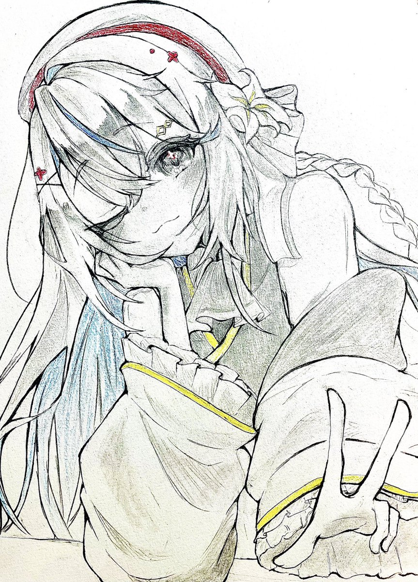 Corekuisannn's tweet photo. 文字無しバージョン
アナログの本気絵なので是非文字無しも見て欲しく…
#イッサあーと 
#猫百合イッサ https://t.co/68WZwR9MAG