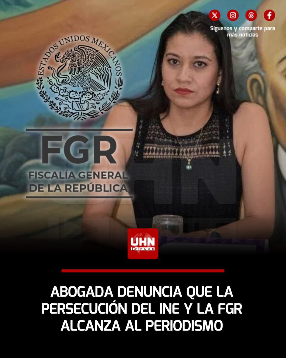 MrCivico_'s tweet photo. 🇲🇽Ojos en México 👇🏻 🚨 
La abogada y analista Mónica Calles Miramontes (@moni_calles ) denunció que la persecución legal en su contra por parte del Instituto Nacional Electoral (INE) y la Fiscalía General de la República (FGR) se extendió al periodismo. 
@UHN_Plus https://t.co/I5OZfLpZol