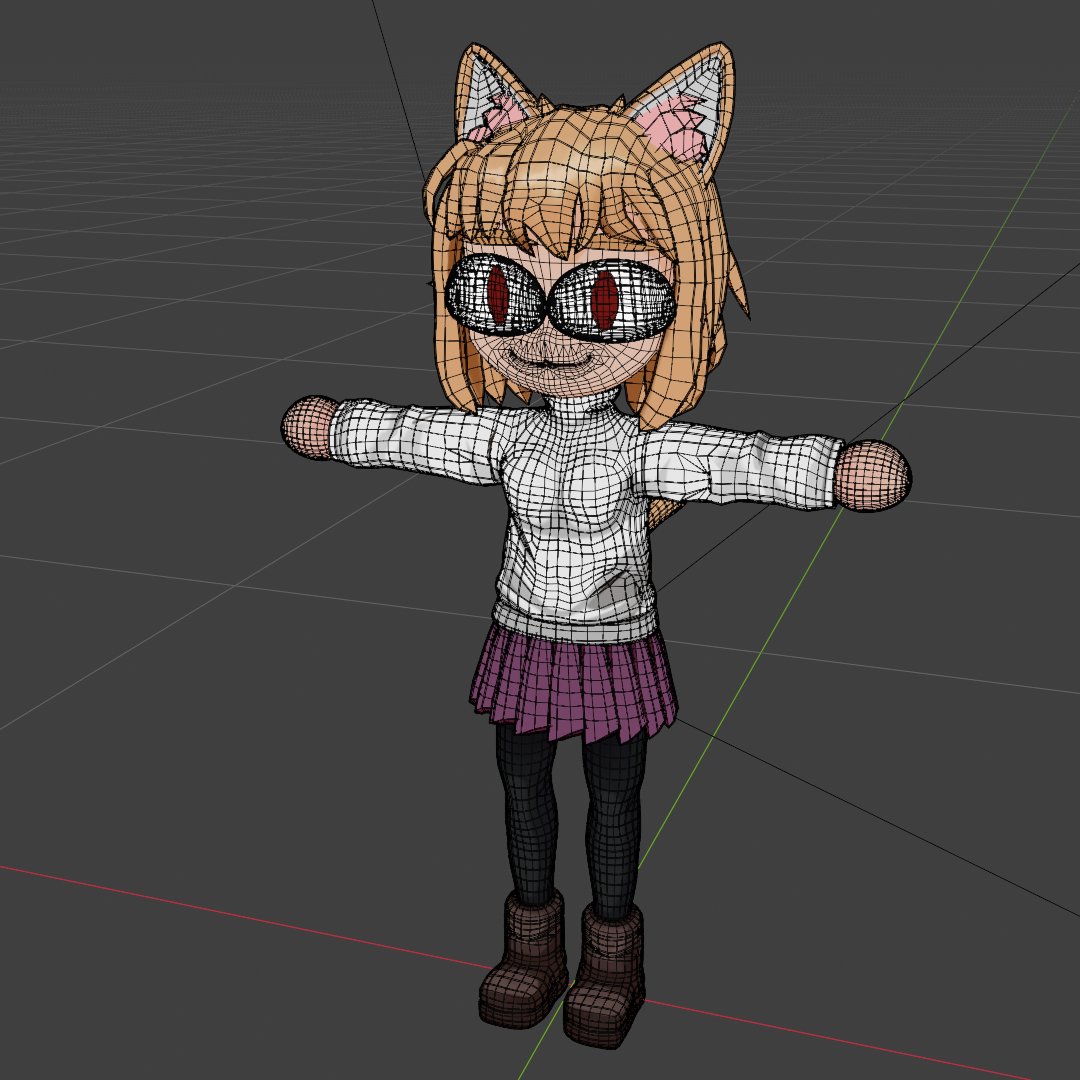 Redro3d's tweet photo. T pose + wire https://t.co/9Y2xywZiL0