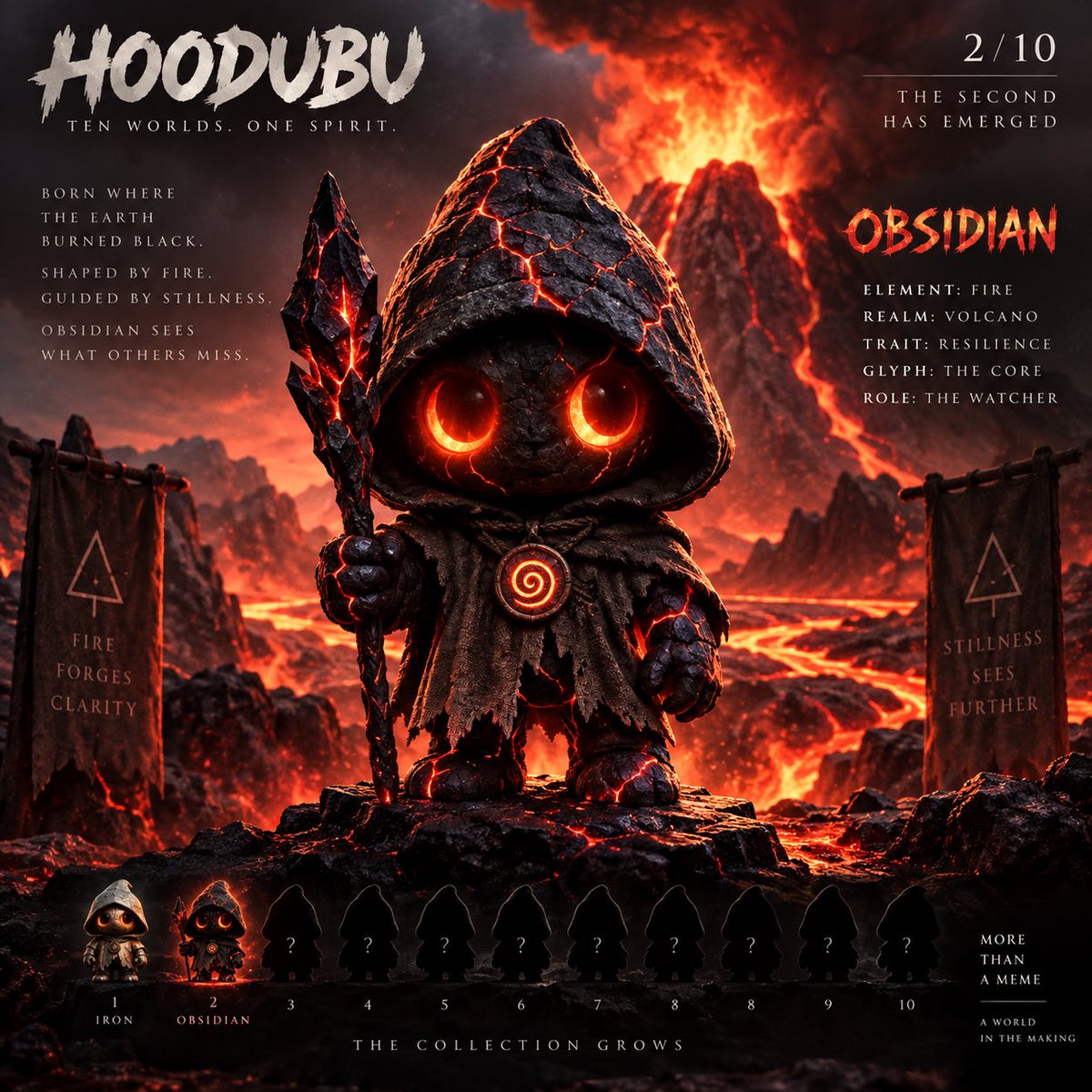 Hoodubucoin's tweet photo. The second has emerged.

Born where the earth burned black.

OBSIDIAN

2 / 10

#hoodubu https://t.co/IFvjQm1nxn