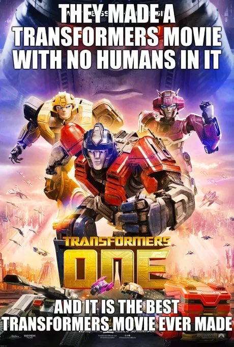 Caltainty's tweet photo. Transformers one is the best https://t.co/6G989FhCW0