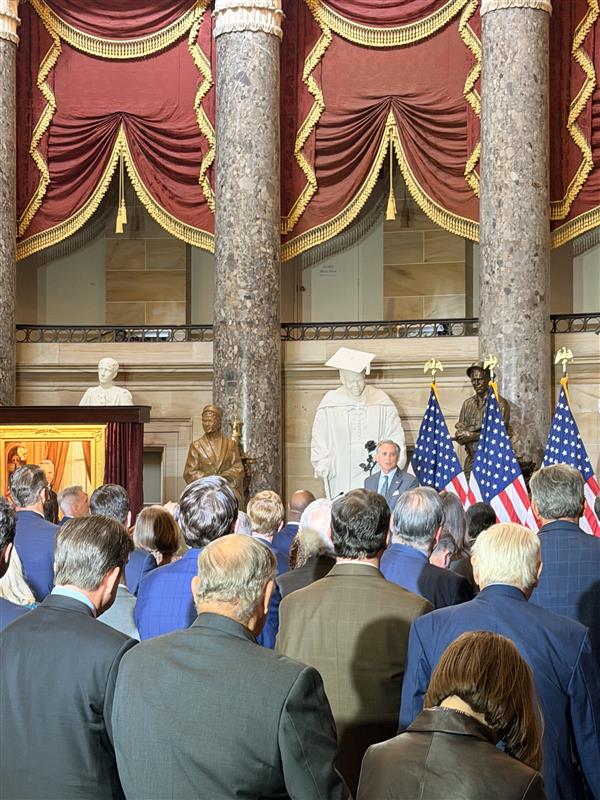 RepFrenchHill's tweet photo. Wonderful to be at the official unveiling for the portrait of Speaker Emeritus Kevin McCarthy. https://t.co/WiahSG9ZYW