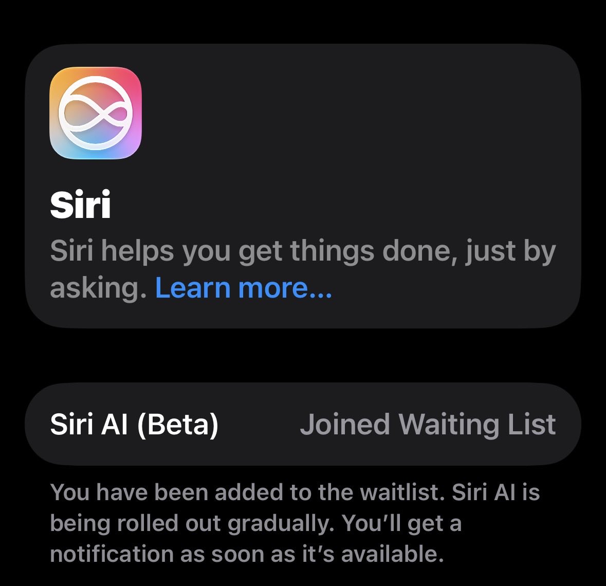 mrganare's tweet photo. @VanceRoday you won’t believe this diva but… the Siri AI is still in beta… you gotta be out on a waiting list https://t.co/lFqUL009GA