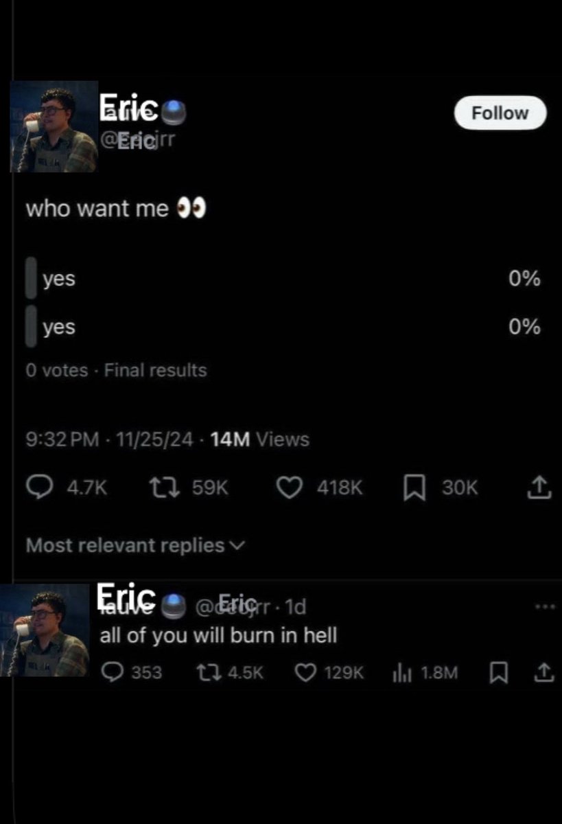 GunnerCamp51757's tweet photo. Don’t vote to create infinite Eric endings or Stan sombr, me asf https://t.co/ScQhQSk9hd