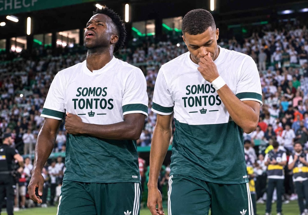 jamoncolchonero's tweet photo. Las camisetas de Vinicius y Mbappé, que no os habéis fijado bien… https://t.co/NHwc5kfApl