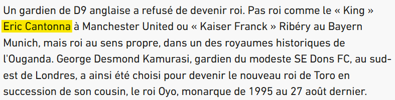 LeYaourtduSport's tweet photo. On est donc sur un journaliste sportif qui ne sait pas écrire "Cantona" https://t.co/MNLC7QTya2