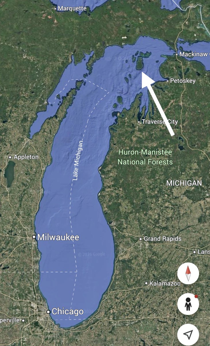 theiaincameron's tweet photo. Lake Michigan’s largest island was once the centre of a self-declared Mormon kingdom.

Then the “king” was shot, his followers were driven off, and the island became mostly Irish, with Catholic services still being held in Irish Gaelic decades later.

This is Beaver Island.

1/n https://t.co/Gnsio9nw0a