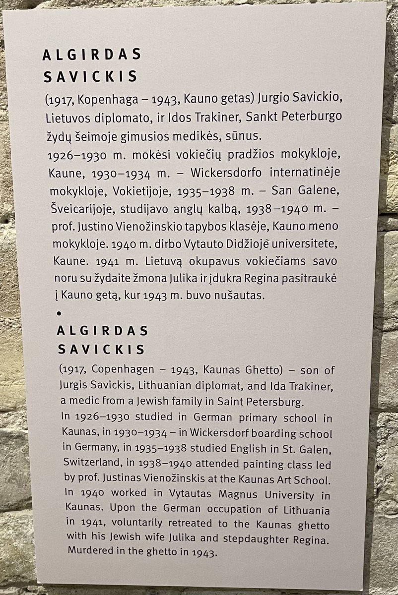nomster3554's tweet photo. @annathinksaloud Your post made me think of Algirdas Savickis, a Lithuanian painter. He could have stayed out of the Kaunas Ghetto, but entered it with his Jewish wife. He was murdered defending her when she was attacked by a guard. Different circumstances, but the same solidarity. https://t.co/xrB56h3Hv9