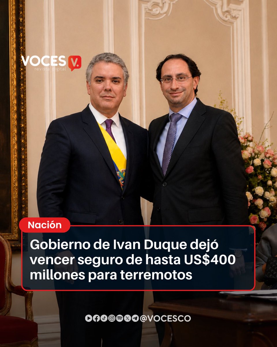 vocesco's tweet photo. #Voces | Colombia llegó a tener un mecanismo de protección financiera para enfrentar los costos de un terremoto de gran magnitud, pero decidió no renovarlo durante el Gobierno de Iván Duque. Se trataba de un bono catastrófico creado en 2018 junto al Banco Mundial y los demás países de la Alianza del Pacífico.

El instrumento permitía que Colombia recibiera recursos en caso de que ocurriera un terremoto que cumpliera con las condiciones establecidas. La cobertura máxima para el país era de US$400 millones, que podían activarse total o parcialmente dependiendo de la magnitud y las características de la catástrofe.

Según la investigación de Blu Radio, el bono estuvo vigente hasta el 15 de febrero de 2021, cuando Colombia decidió no renovarlo. La decisión se tomó durante la gestión de Alberto Carrasquilla como ministro de Hacienda del Gobierno de Iván Duque. Perú fue el único país de la Alianza del Pacífico que llegó a recibir un desembolso bajo este mecanismo.

La ausencia de este respaldo financiero vuelve a cobrar relevancia después del terremoto de magnitud 7,4 que golpeó al país el pasado 10 de agosto. Colombia enfrenta ahora los costos de la emergencia y la reconstrucción sin contar con aquella cobertura específica, en un momento marcado además por restricciones en las finanzas públicas. Blu Radio señala que el país debe responder actualmente a la emergencia “con lo que tiene”.