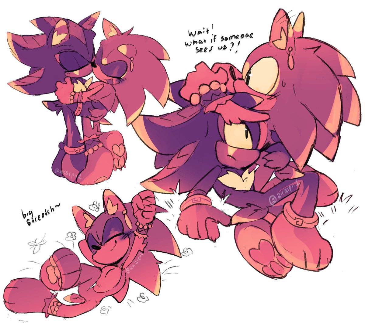 Akarpii1's tweet photo. Sonic being comfy around Shadow  #TribeAU #sonadow https://t.co/GdT12KONEm