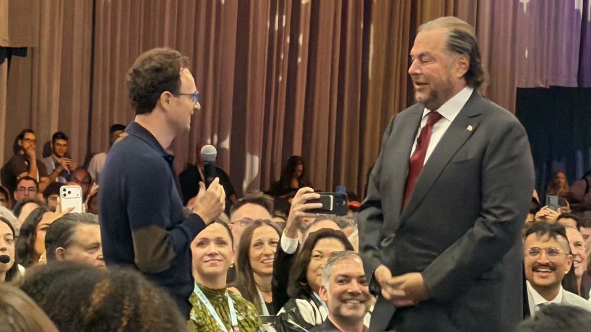 Dario Amodei and Marc Benioff at Dreamforce 2026