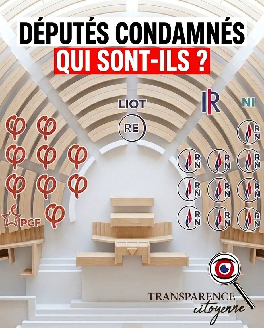 TransparenceCit's tweet photo. 🚨 DÉPUTÉS CONDAMNÉS : QUI SONT-ILS ?

Depuis les législatives de 2024, 577 députés siègent à l'Assemblée nationale. Parmi eux, plusieurs ont été condamnés par la justice pénale avant ou pendant leur mandat actuel.

Nous nous sommes beaucoup appuyés sur le travail de @poligraph_fr que nous avons découvert en préparant ce sujet. Abonnez-vous, ce compte est étonnamment méconnu.

Si nous avons commis des erreurs, merci de nous les signaler en commentaire.🧵👇
