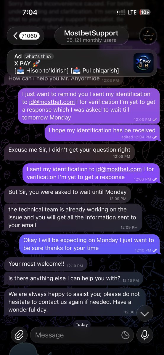 ahyormiede's tweet photo. @mostbetng 

I trusted your platform with my money, completed every verification request, yet my account remains frozen and my funds inaccessible. First 24hrs, then 60 days, then 2 weeks now no timeframe. Is this really how you treat customers? Using your platform is now a crime? https://t.co/BBimx8vGFx