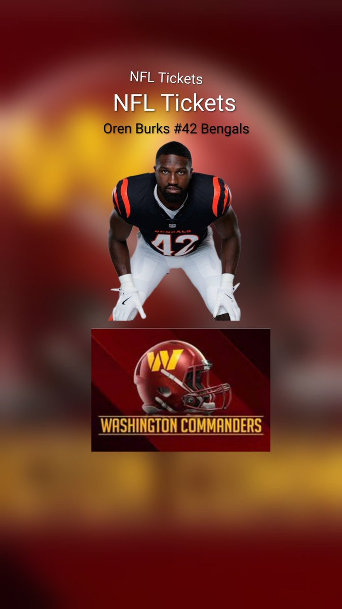 ItsOrderMySteps's tweet photo. Discount Tickets &amp; Parking
#Bengals at #Commanders 
🔺 For details see link to our post/event on Facebook
https://t.co/aQiTnPZV3p

#OMSnetworking gets you Discounts

An #omsEvents

NFL LB Oren Burks @BangTimeBurks 42 of #WhoDey     

#nfl #GameDay #OMSsuccess #NFLtickets #HTTC https://t.co/3YQ56ToCSO