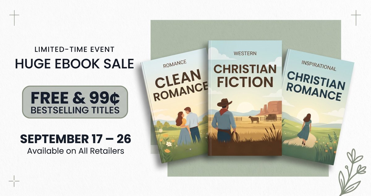 karen_baney's tweet photo. Fall reading season is officially here! 🍁📚
Dozens of clean & Christian fiction titles are currently FREE or 99¢.
https://t.co/RLXHFIFXBE
#BookSale #CleanFiction #ChristianRomance #BookstagramCommunity #EbookSale https://t.co/PALH7aZ9MD