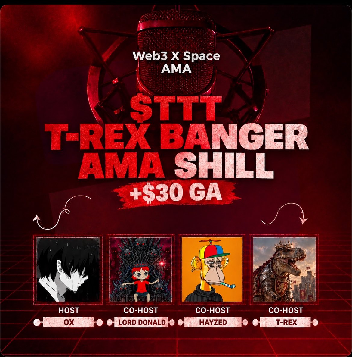 oxbanter_'s tweet photo. 🦖 $TTT || T-REX BANGER AMA SHILL

📅 Thursday, September 17, 2026
⏰ 6:00 PM EST / 11:00 PM WAT

💰 $30 ( $5 for 6 people )

🔥 REQUIREMENTS
• Follow the host: @oxbanter_ 
• Follow the project @troyTTTtroy 
• Follow @DonaldWinArc01
• Follow @hayzed2090
• Drop SS after following and tune in the space !📸

🦖 LET’S TALK T-REX!

This AMA is all about getting behind $TTT and understanding what the project is building, where the narrative is heading, and what makes T-REX different from the countless projects fighting for attention.

We’ll be diving into the vision, community, roadmap, upcoming plans, growth strategy, and the bigger narrative behind $TTT. We’ll also talk about how the team plans to build a strong community, create consistent momentum, and turn attention into real engagement.

Expect questions, answers, alpha, community interaction, and plenty of T-REX energy. 🦖🔥

This isn’t just another AMA it’s an opportunity to learn about the project, connect with the team, and see what’s coming next.

🔗 Link below 👇 pull up and bring the energy!