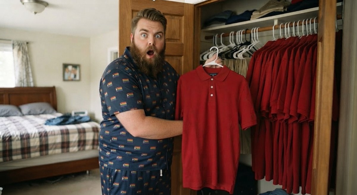 magaeuclid's tweet photo. He woke up this morning and found all his underwear replaced with tighty whities.
All his shirts and pants replaced with red polos and khakis.
It didn't feel right at first....

But when I put the MAGA hat on his head, he knew that everything was RIGHT. https://t.co/ZPP7eussUc