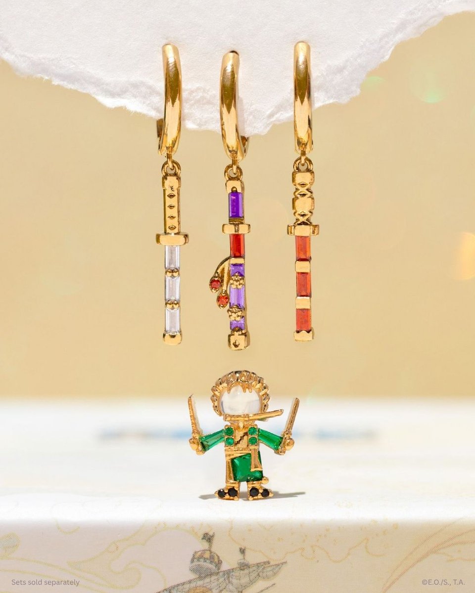 shopgirlscrew's tweet photo. Jewelry inspired by our favorite swordsman 🗡️ Shop the Zoro styles in our ONE PIECE collection. Available in gold, rose gold, and silver on our site now! ✨ https://t.co/rHHgCRH1GC