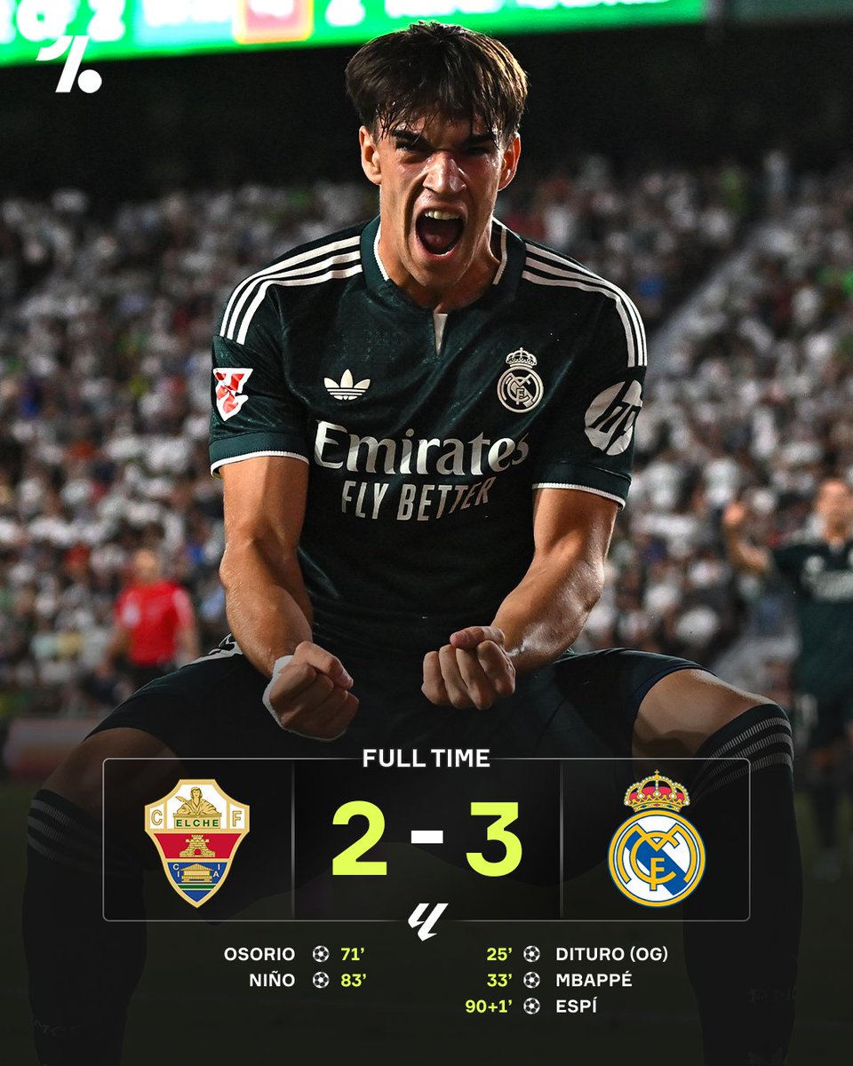 OneFootball's tweet photo. Carlos Espí comes up clutch with a stoppage-time winner for Real Madrid away at Elche 🤯⚪ https://t.co/jSdp5K7nfV